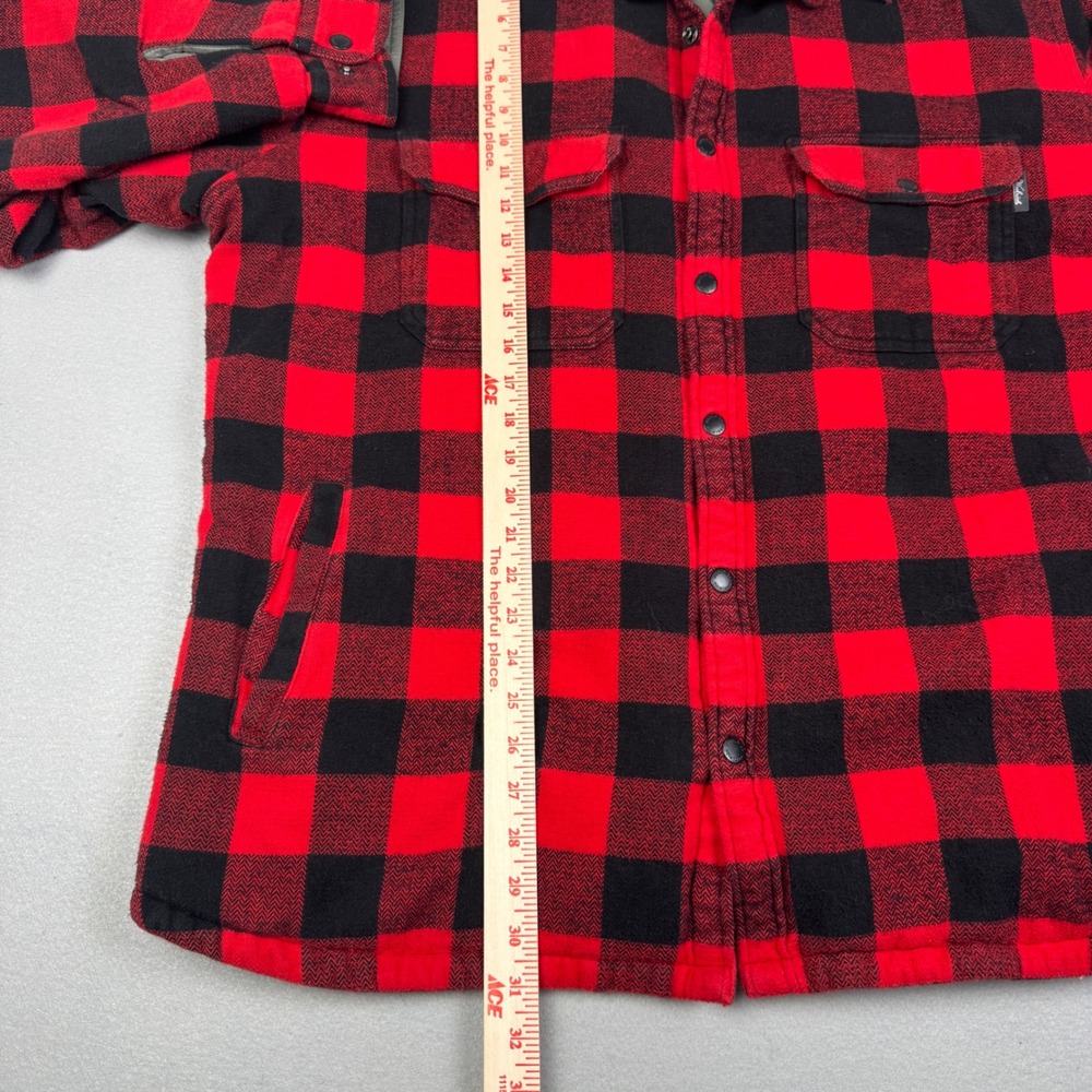 Woolrich Mens XXL Buffalo Plaid Insulated Shirt Jacket Red‎ Black Quilted 6151 - Picture 6 of 9